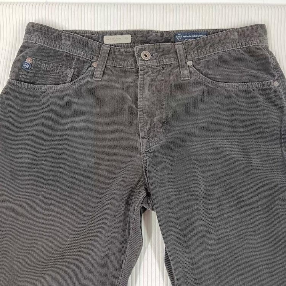 AG Adriano Goldschmied Pants Mens 32‎ Gray Corduroy The Protégé Straight Leg USA